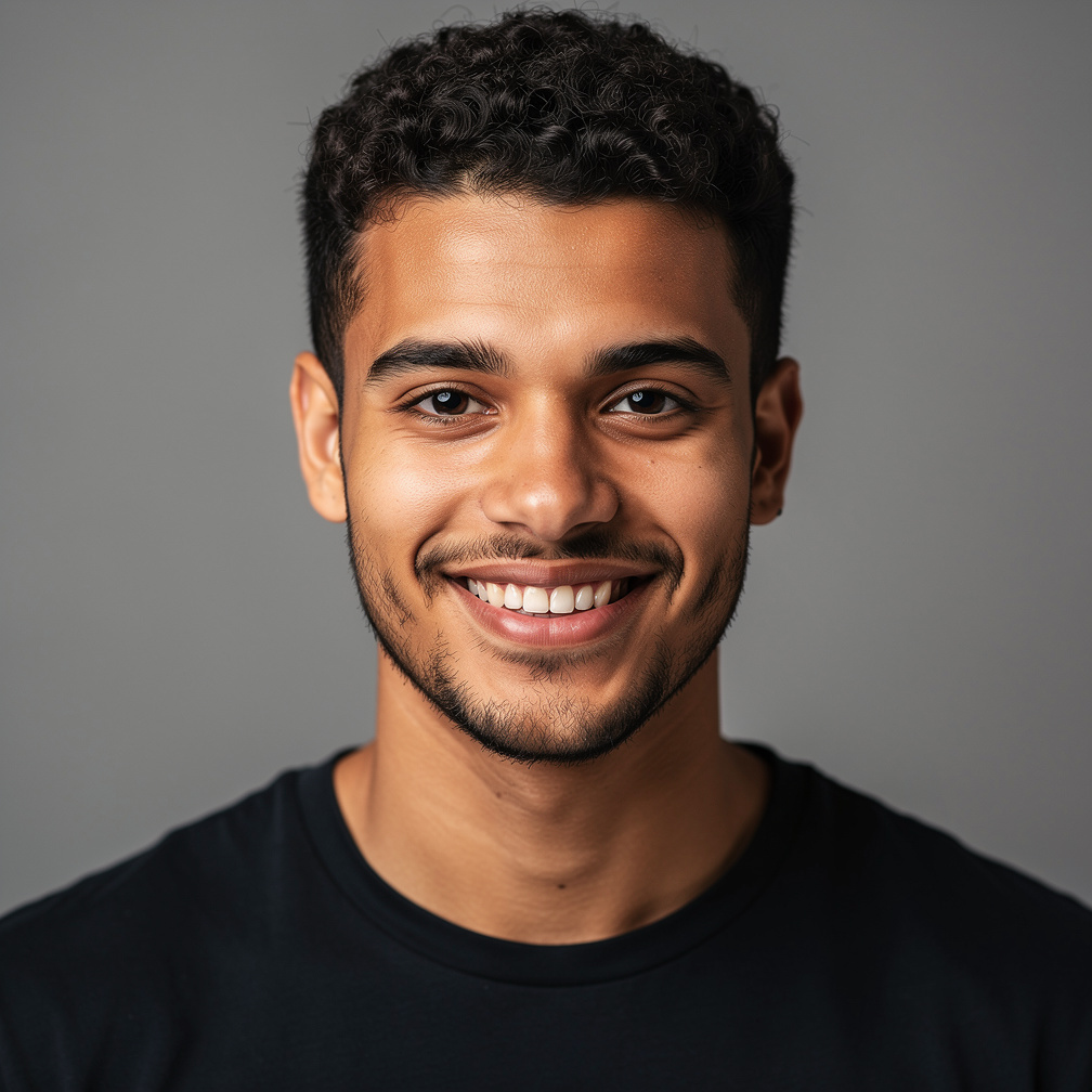 Studio portrait of a mixed ethnicity British man, senior colourist